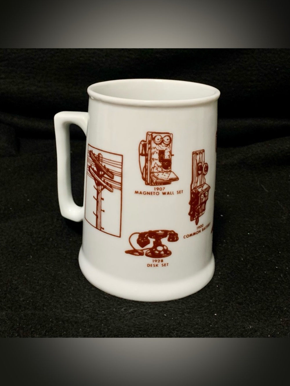 🔍 Vintage Telephone History Tall Ceramic Mug • Bell System Style